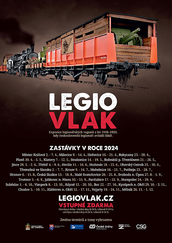 LEGIOVLAK 2024 rozpis zastávek